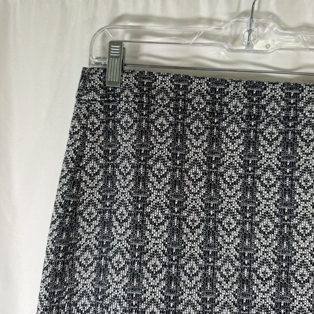 J Crew Mini Skirt Women's 4 Blue WHite Knit Zip Back Lined Cotton Blend - Picture 2 of 10